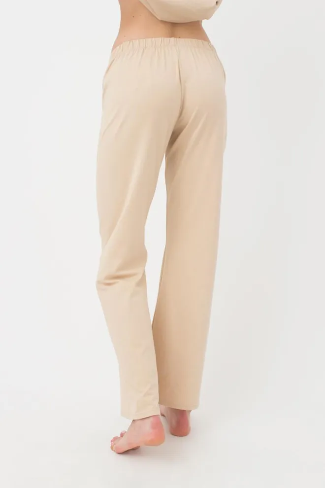 Жіночі бавовняні штани Spring flowers 4315/010 Giulia (beige)