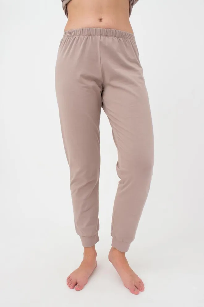 Жіночі бавовняні штани Spring flowers 4316/010 Giulia (mokko)