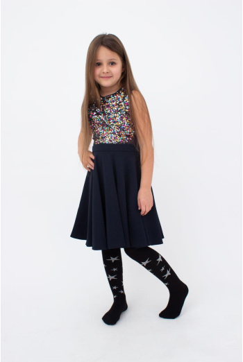 Підліткові колготки з зірками Stars D095 teen girl Giulia (black)