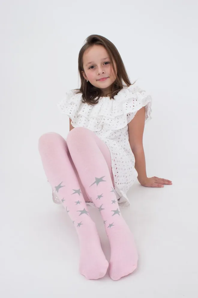 Подростковые колготки со звездами Stars D095 teen girl Giulia (pearl)