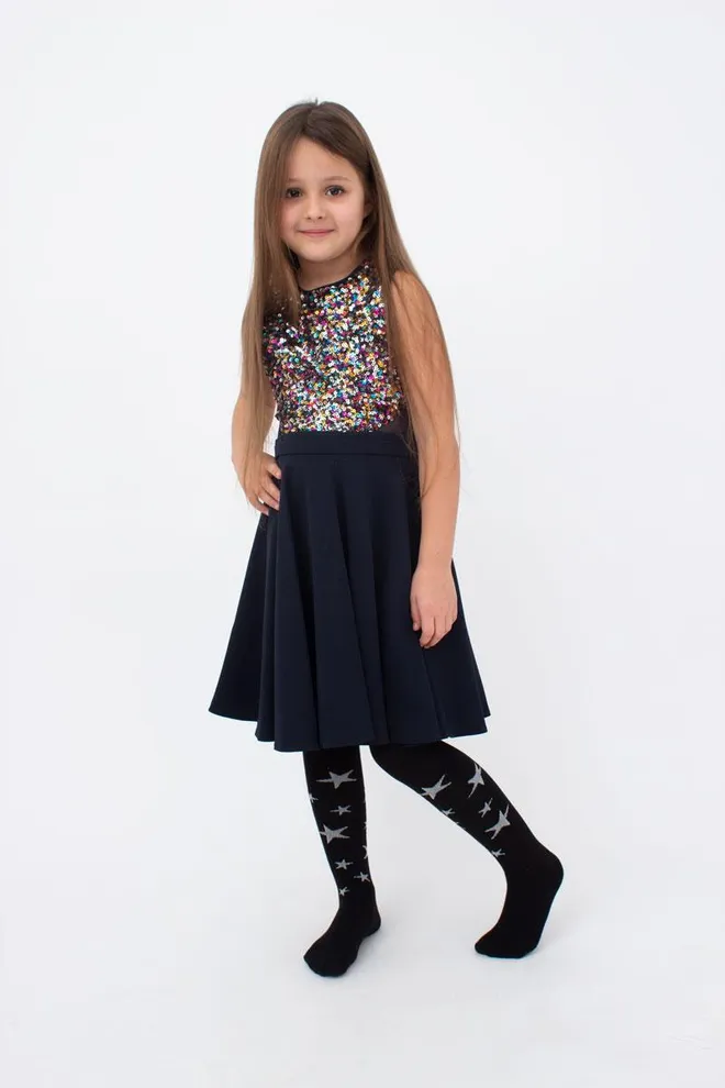 Подростковые колготки со звездами Stars D095 teen girl Giulia (black)