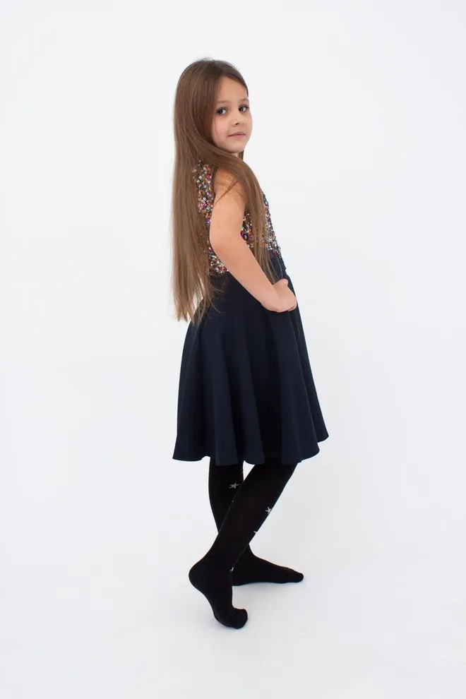 Подростковые колготки со звездами Stars D095 teen girl Giulia (black)