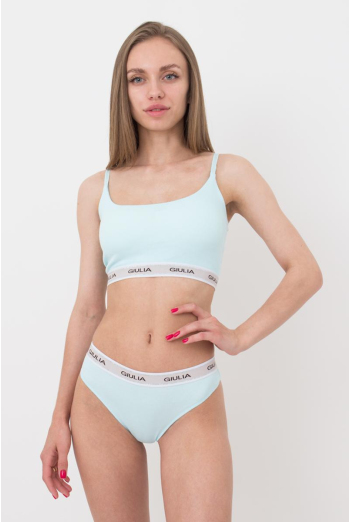 Жіночі труси стрінги у рубчик String briefs rib 2101/60 Giulia (blue)