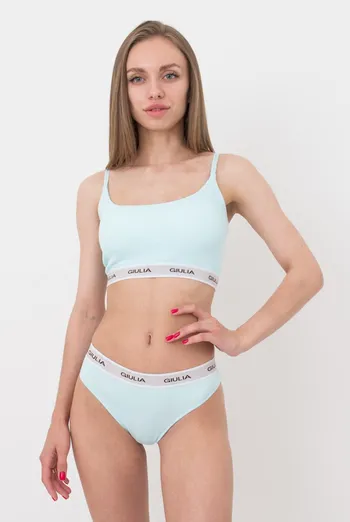 Женские трусики стринги в рубчик String briefs rib 2101/60 Giulia (blue)