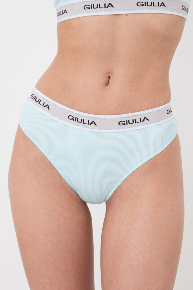 Жіночі труси стрінги у рубчик String briefs rib 2101/60 Giulia (blue)