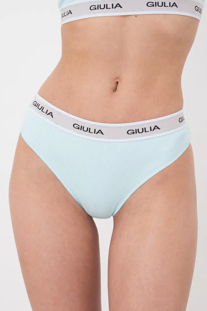 Женские трусики стринги в рубчик String briefs rib 2101/60 Giulia (blue)