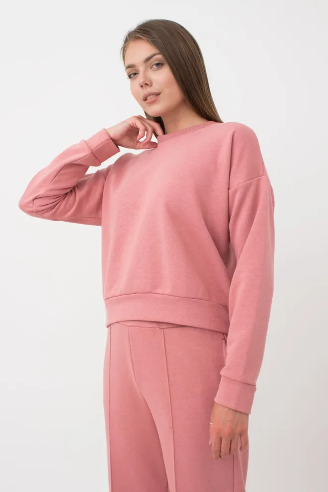 Женский свитшот из хлопка SWEATSHIRT SPORT 4408/160 Giulia (french rose), розовый