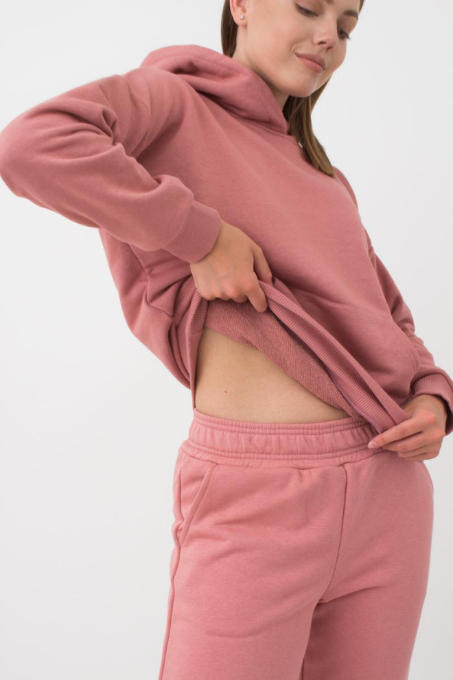 Жіночий худі з бавовни Sweatshirt sport 4409/160 Giulia (french rose)