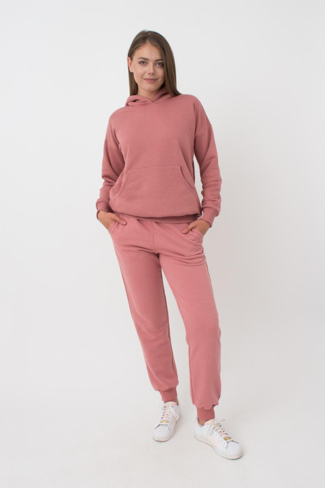 Жіночий худі з бавовни Sweatshirt sport 4409/160 Giulia (french rose)
