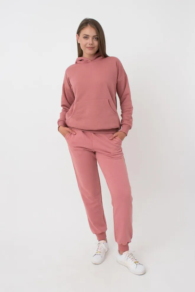 Женский худи из хлопка Sweatshirt sport 4409/160 Giulia (french rose)
