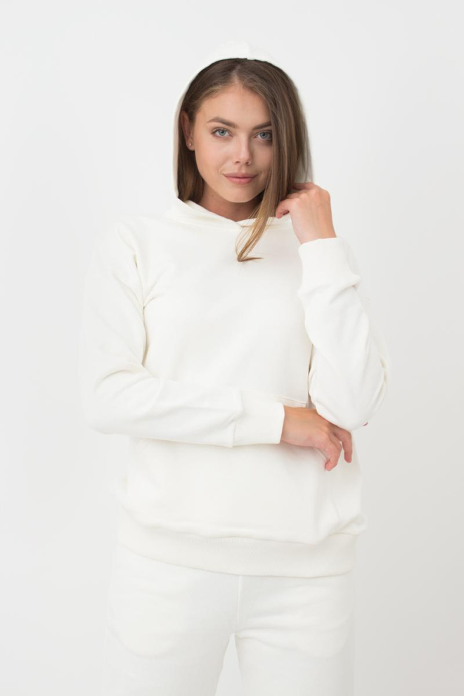 Жіночий худі з бавовни Sweatshirt sport 4409/160 Giulia (milk)