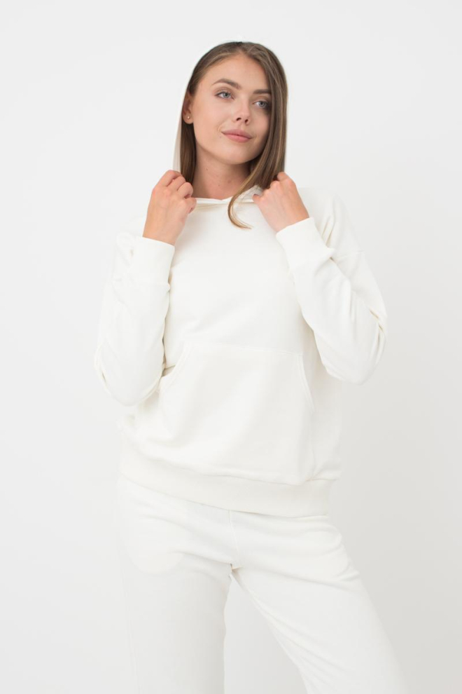 Жіночий худі з бавовни Sweatshirt sport 4409/160 Giulia (milk)