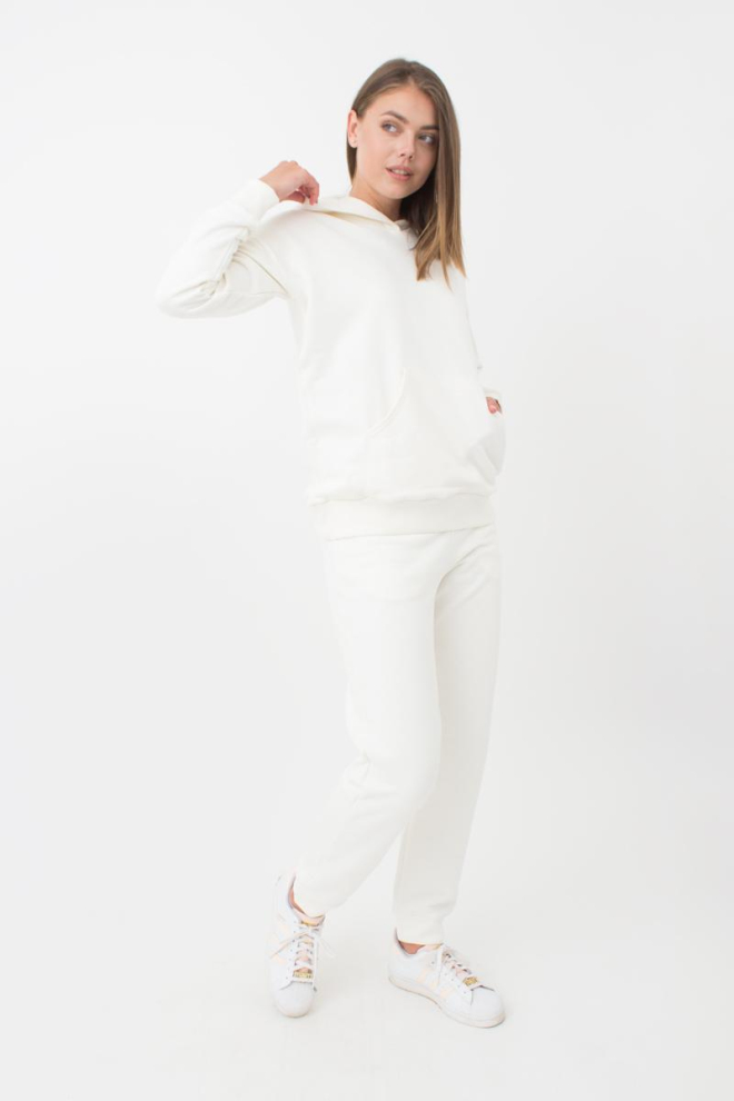 Жіночий худі з бавовни Sweatshirt sport 4409/160 Giulia (milk)