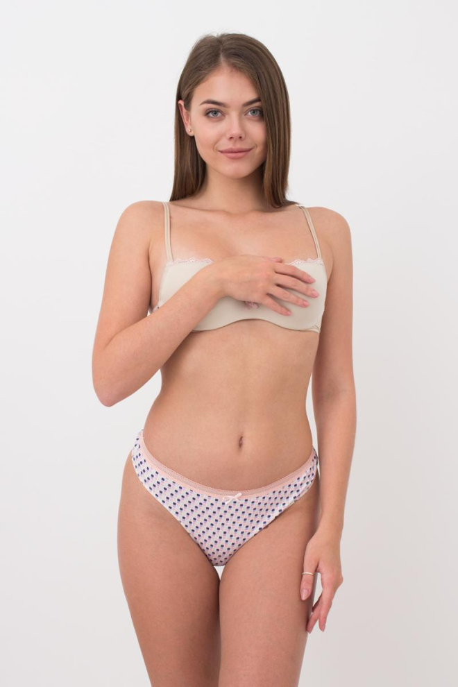 Жіночі труси стрінги Sweet cotton 2102/60 Giulia (lilac grid)