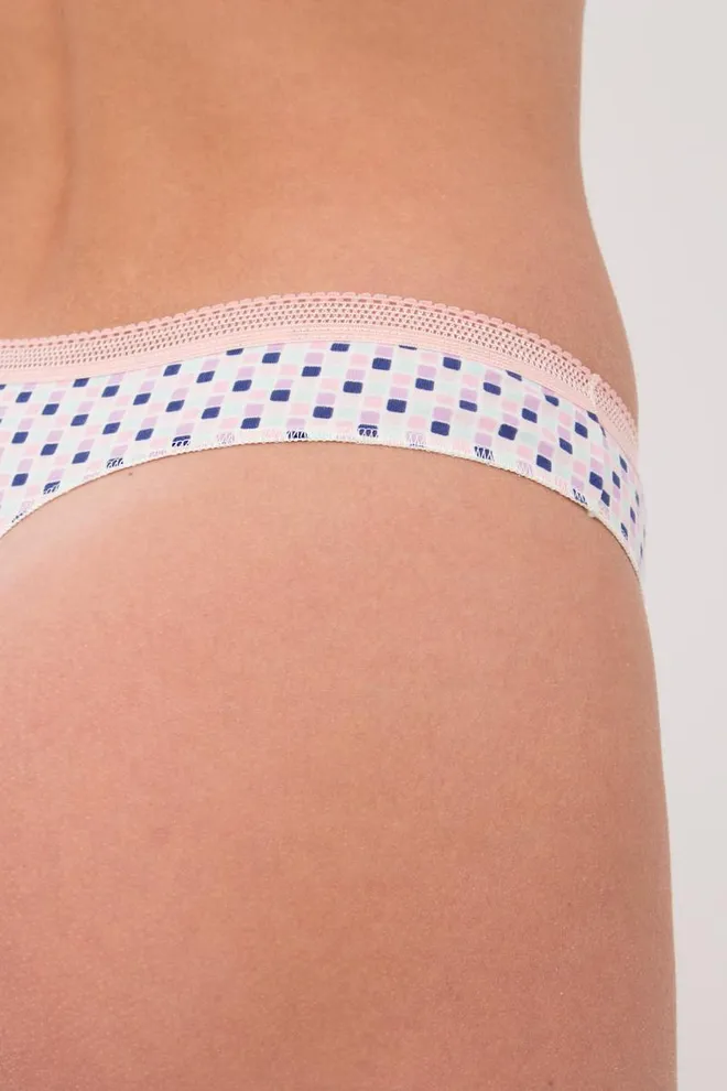 Женские трусы стринги Sweet cotton 2102/60 Giulia (lilac grid)