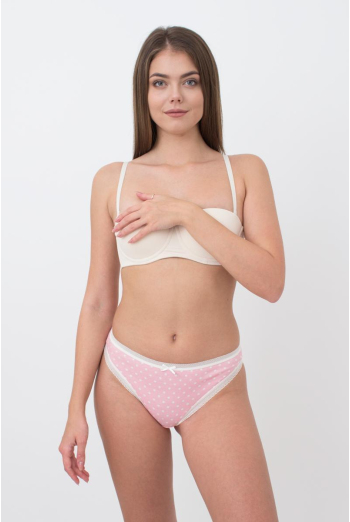 Жіночі труси бразиліана Sweet cotton 2212/06 Giulia (pink dots)