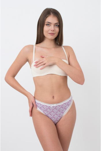 Жіночі труси бразиліана Sweet cotton 2212/06 Giulia (lilac tracery)
