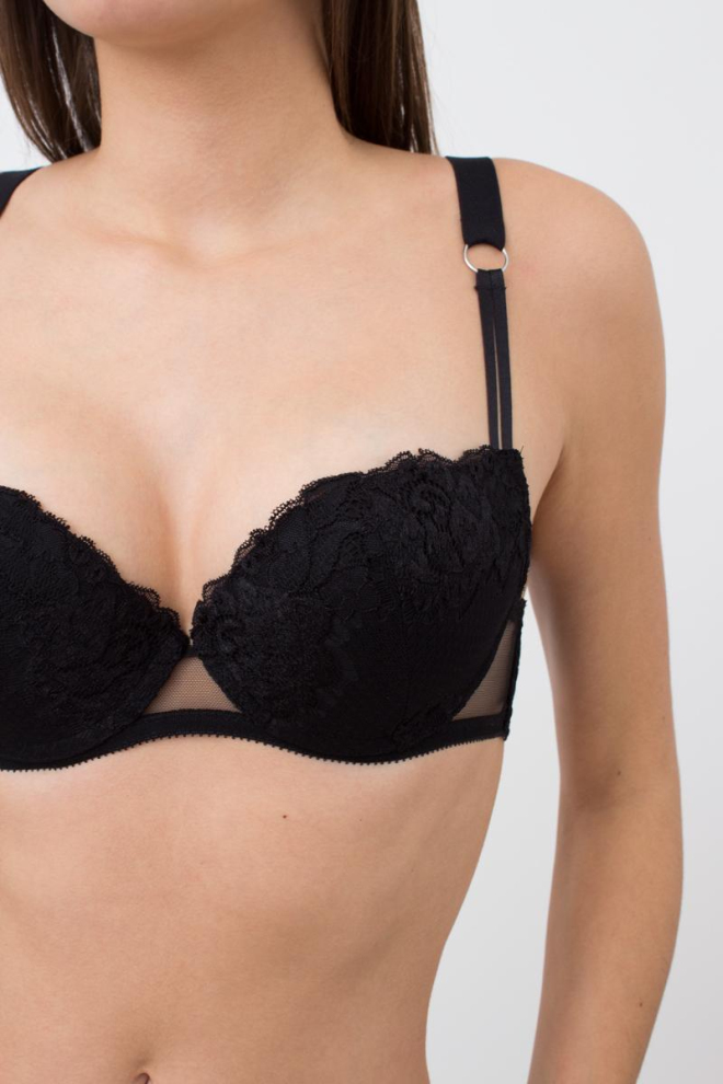 Мереживний бюстгальтер з формованими чашками Sweet plum 1152/32 Giulia (black)