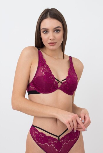 Мереживний бюстгальтер на кісточках Sweet plum 1252/31 Giulia (plum)
