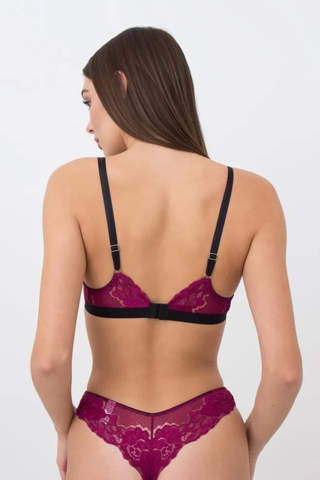 Кружевной бюстгальтер на косточках Sweet plum 1252/31 Giulia (plum)