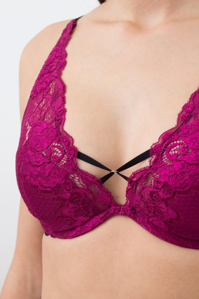 Мереживний бюстгальтер на кісточках Sweet plum 1252/31 Giulia (plum)