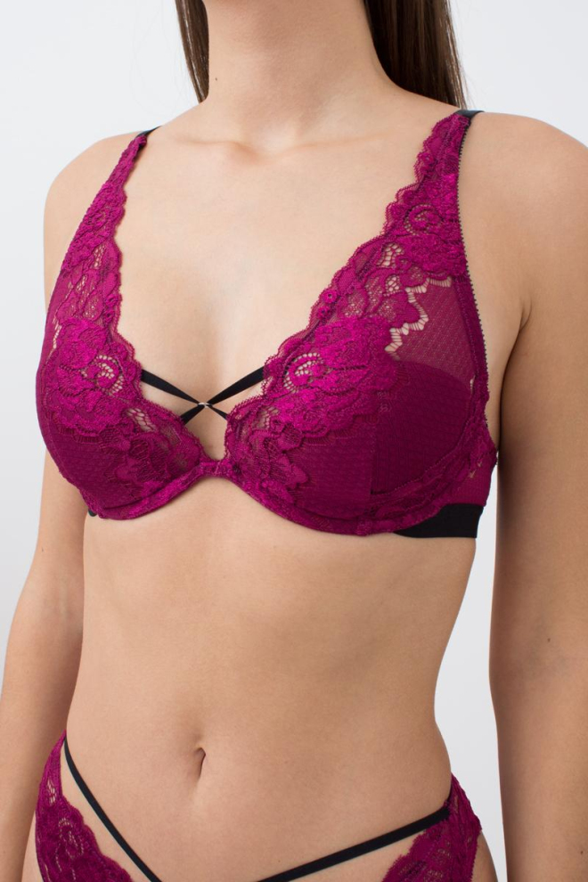 Мереживний бюстгальтер на кісточках Sweet plum 1252/31 Giulia (plum)