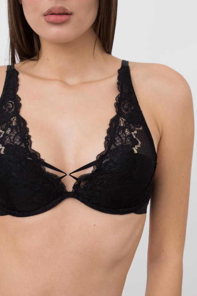 Мереживний бюстгальтер на кісточках Sweet plum 1252/31 Giulia (black)
