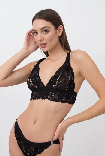 Мереживний бюстгальтер бралетт Sweet plum 1609/31 Giulia (black) Мереживний бюстгальтер бралетт Sweet plum 1609/31 Giulia (black)
