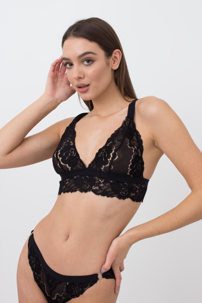Мереживний бюстгальтер бралетт Sweet plum 1609/31 Giulia (black)