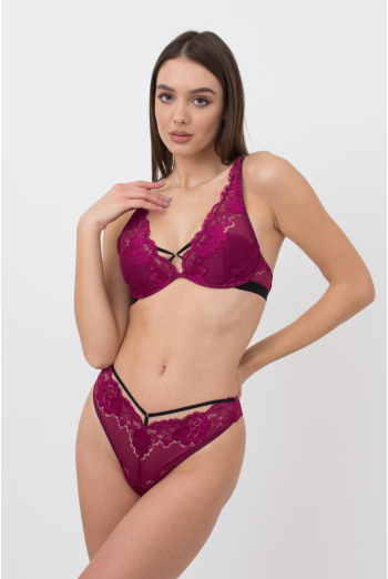 Мереживні труси стринги Sweet plum 2107/31 Giulia (plum)