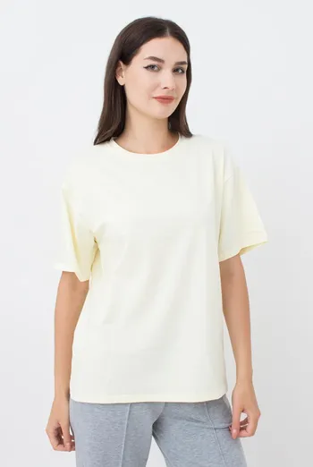 Жіноча бавовняна футболка T-shirt basic 4806/010 Giulia (milk), бежевий