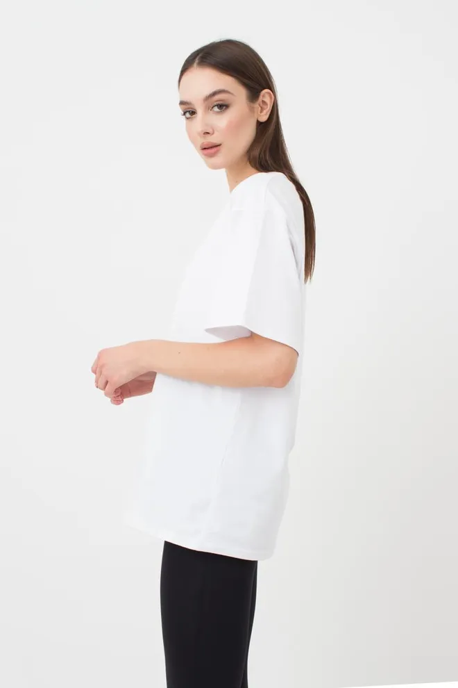 Жіноча бавовняна футболка T-shirt basic 4806/010 Giulia (white)