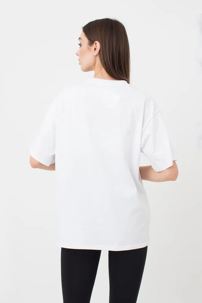 Жіноча бавовняна футболка T-shirt basic 4806/010 Giulia (white)