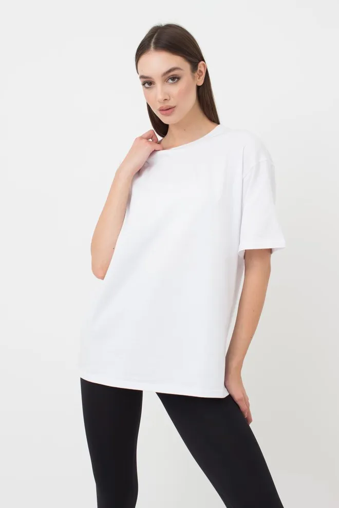 Жіноча бавовняна футболка T-shirt basic 4806/010 Giulia (white)
