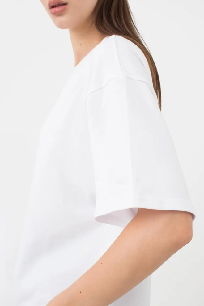 Жіноча бавовняна футболка T-shirt basic 4806/010 Giulia (white)