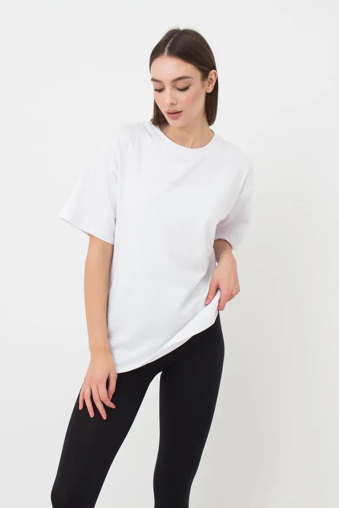 Жіноча бавовняна футболка T-shirt basic 4806/010 Giulia (white)