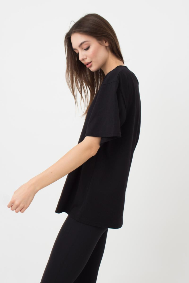 Жіноча бавовняна футболка T-shirt basic 4806/010 Giulia (black)