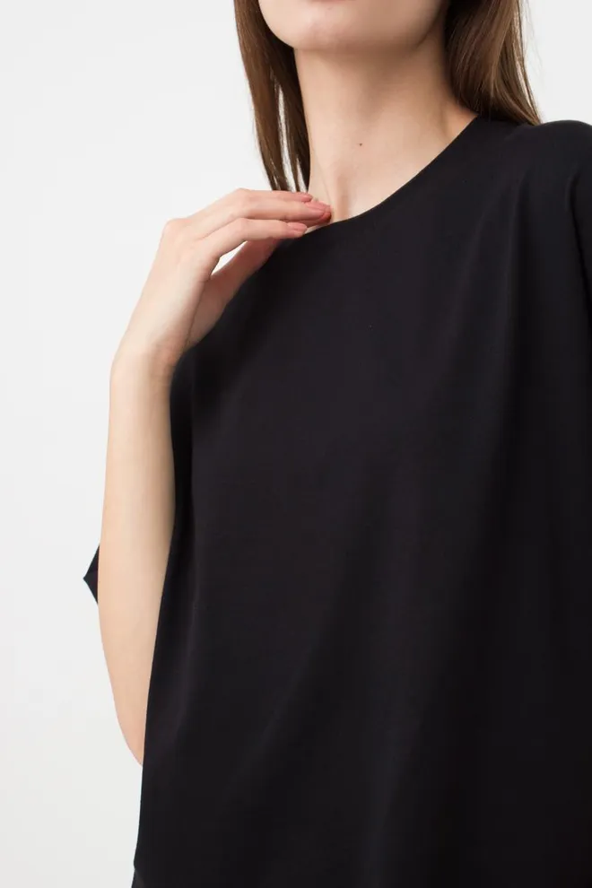 Жіноча бавовняна футболка T-shirt basic 4806/010 Giulia (black)