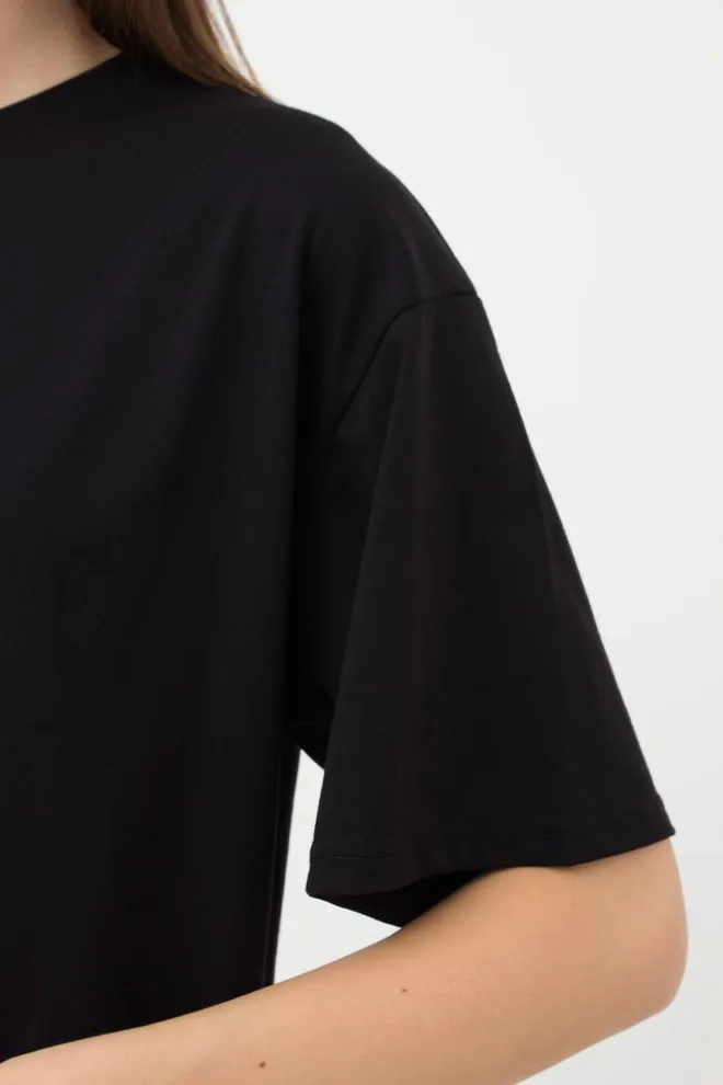 Жіноча бавовняна футболка T-shirt basic 4806/010 Giulia (black)