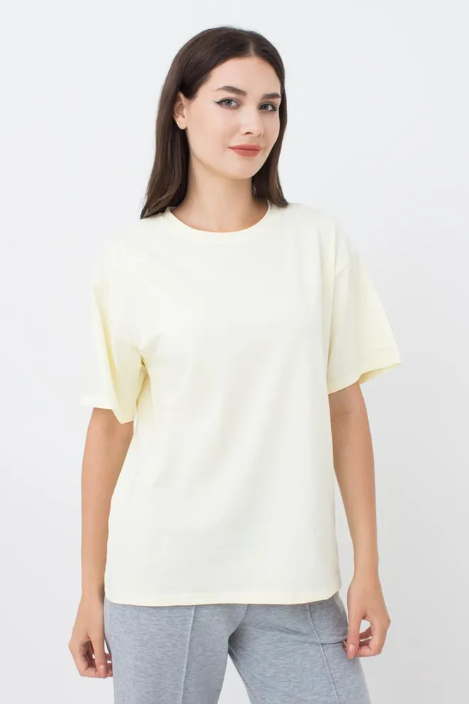 Жіноча бавовняна футболка T-shirt basic 4806/010 Giulia (milk), бежевий