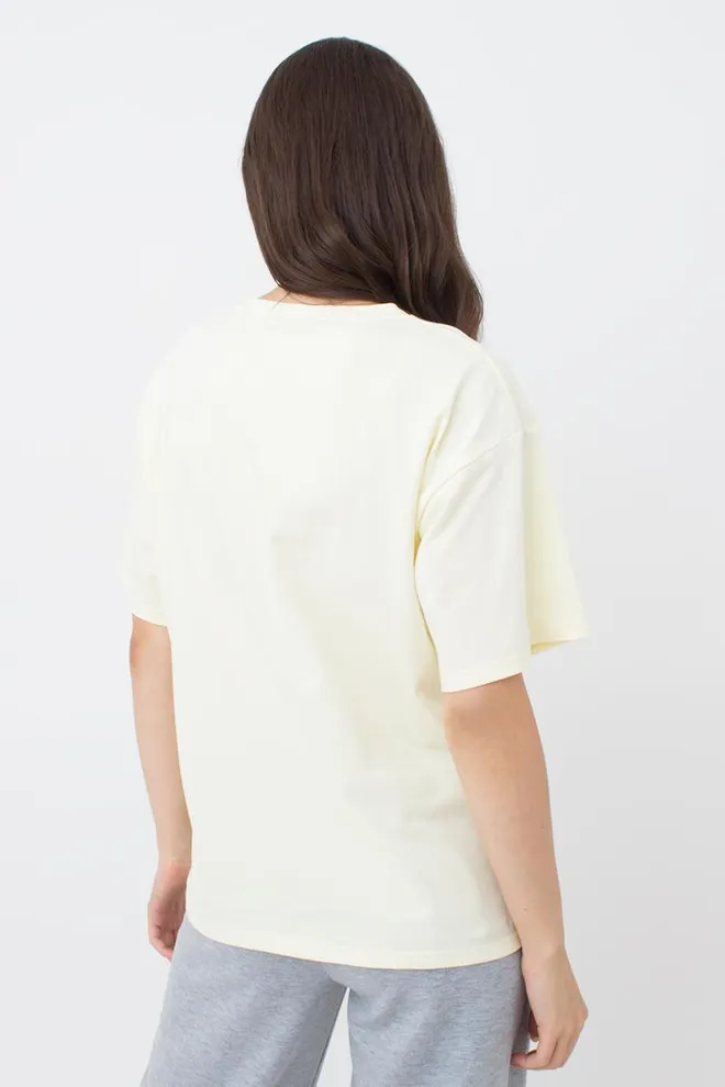 Жіноча бавовняна футболка T-shirt basic 4806/010 Giulia (milk), бежевий