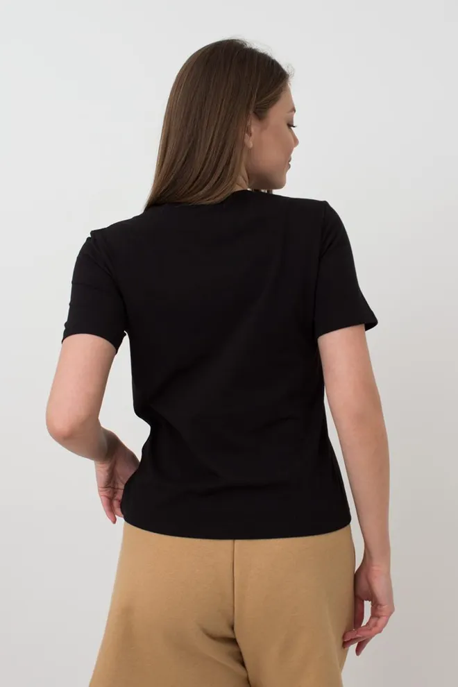 Футболка женская хлопковая T-shirt Classic 4802/010 Giulia (black), черный