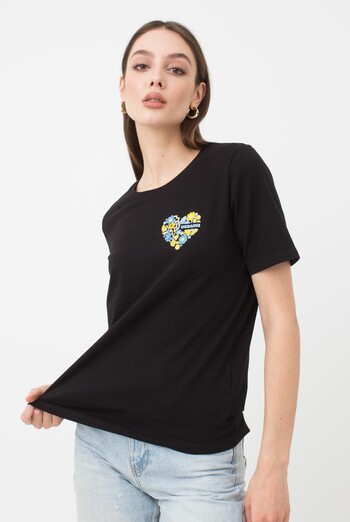 Футболка жіноча T-shirt print 4802/60 Giulia (black/heart)