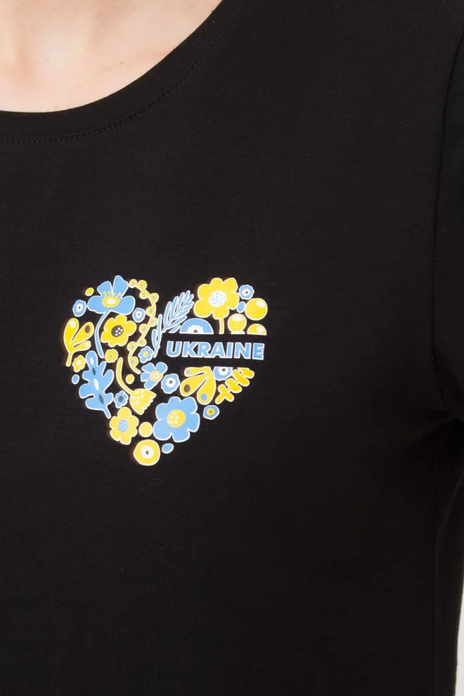 Футболка жіноча T-shirt print 4802/60 Giulia (black/heart)
