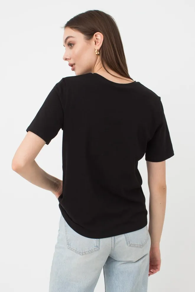 Футболка жіноча T-shirt print 4802/60 Giulia (black/heart)