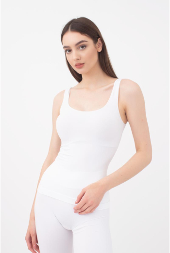 Майка женская бесшовная на широких бретелях Tank Giulia (white), белый