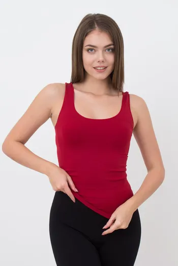 Майка женская бесшовная на широких бретелях Tank color Giulia (winery)