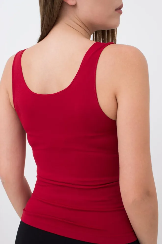 Майка женская бесшовная на широких бретелях Tank color Giulia (winery)