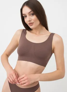 Бесшовный топ на широких бретелях Tank top Giulia (deep taupe), коричневый Бесшовный топ на широких бретелях Tank top Giulia (deep taupe), коричневый