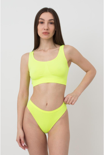 Безшовний топ на широких бретелях Tank top Giulia (yellow neon), жовтий